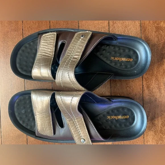 Aerothotic Tinkle Women's brown and bronze sandals size 6 6 1/2 - Picture 3 of 5